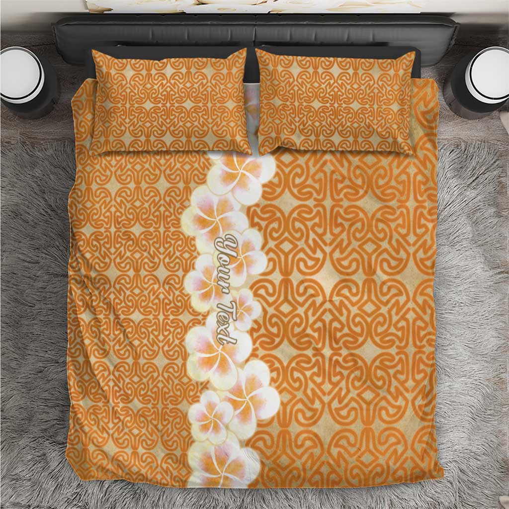 Personalised Tufi Tapa and Tattoo Festival Bedding Set Oro Tapa Cloth With Plumeria LT14 Brown - Polynesian Pride