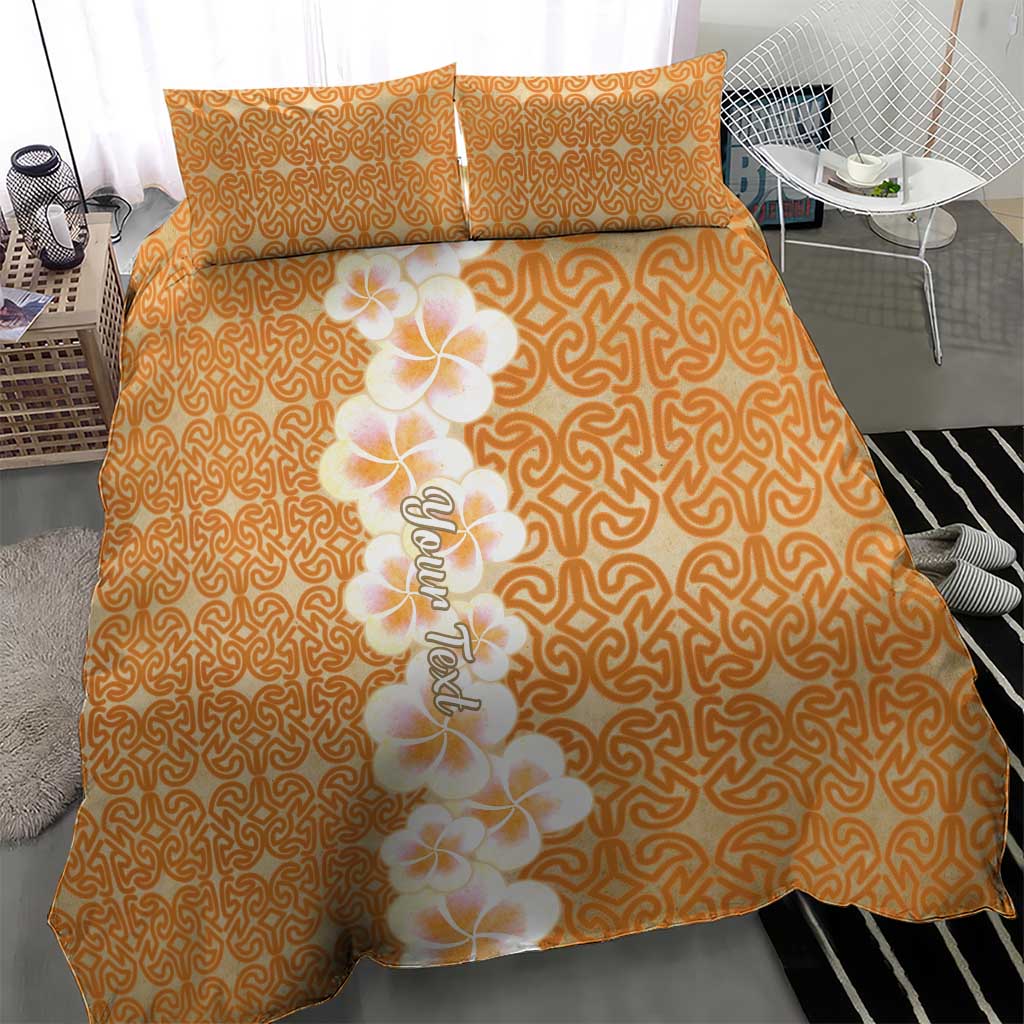 Personalised Tufi Tapa and Tattoo Festival Bedding Set Oro Tapa Cloth With Plumeria LT14 - Polynesian Pride