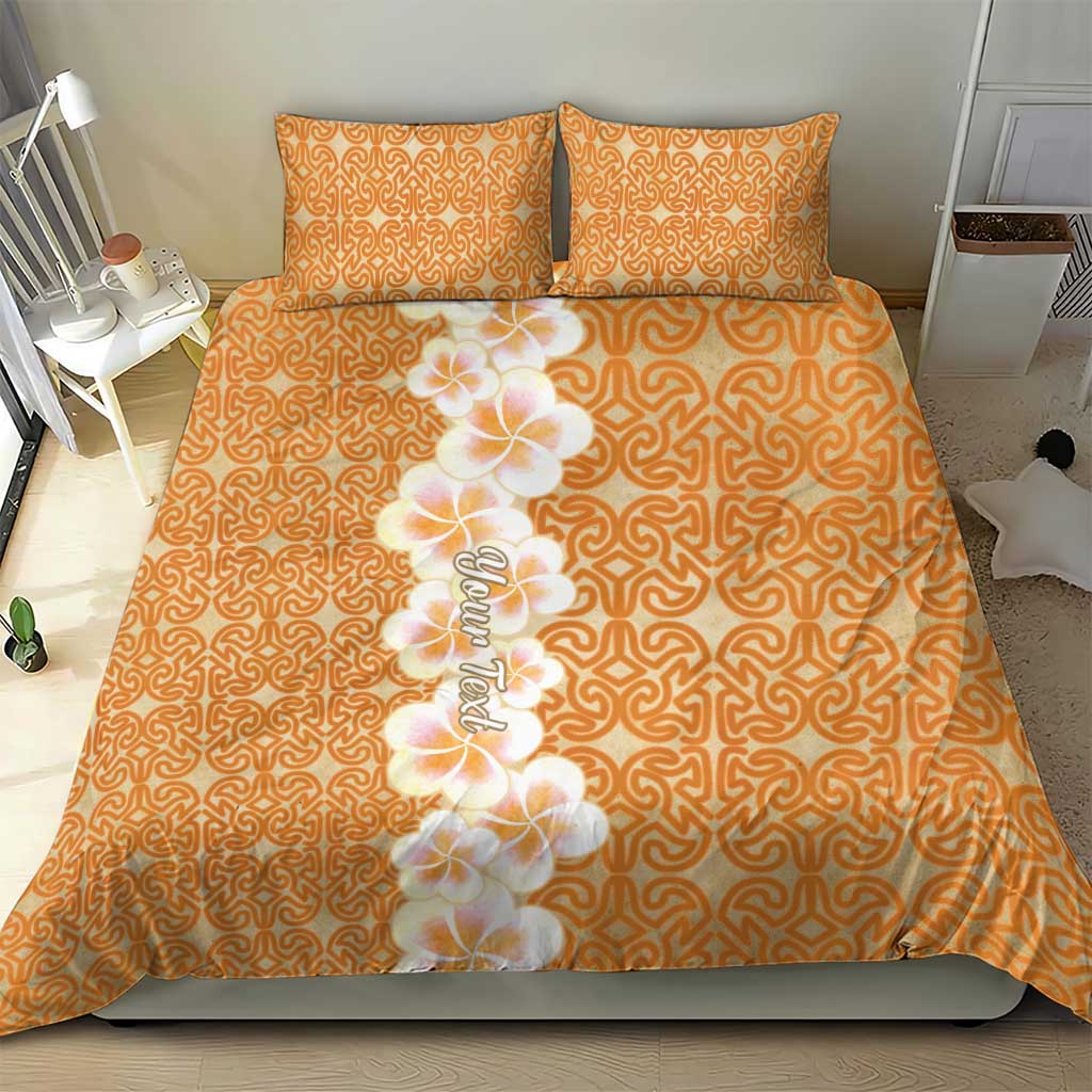Personalised Tufi Tapa and Tattoo Festival Bedding Set Oro Tapa Cloth With Plumeria LT14 - Polynesian Pride