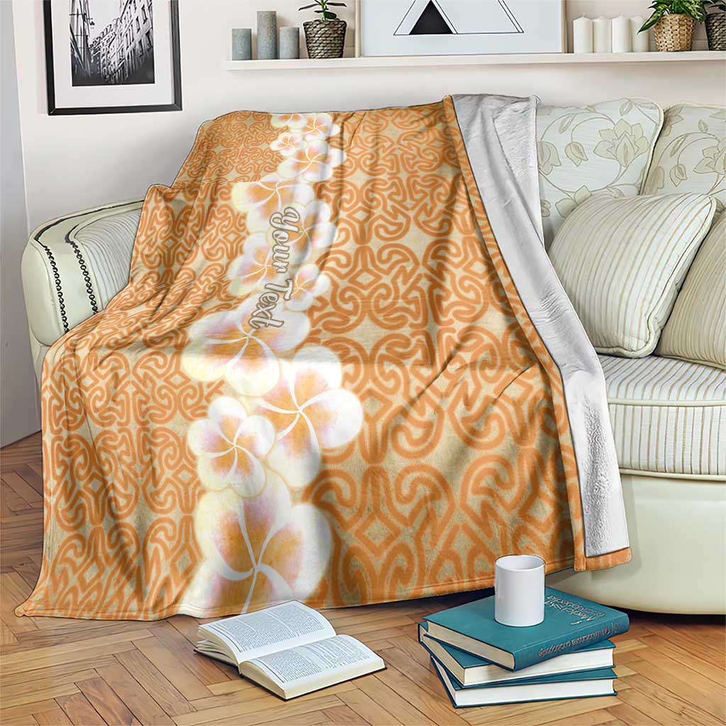 Personalised Tufi Tapa and Tattoo Festival Blanket Oro Tapa Cloth With Plumeria LT14 Brown - Polynesian Pride