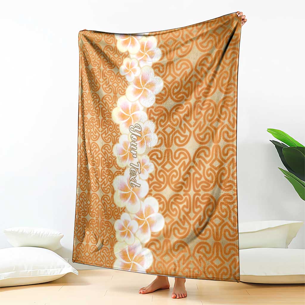 Personalised Tufi Tapa and Tattoo Festival Blanket Oro Tapa Cloth With Plumeria LT14 - Polynesian Pride