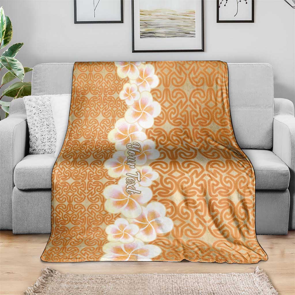 Personalised Tufi Tapa and Tattoo Festival Blanket Oro Tapa Cloth With Plumeria LT14 - Polynesian Pride