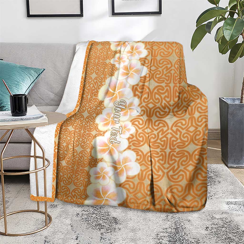 Personalised Tufi Tapa and Tattoo Festival Blanket Oro Tapa Cloth With Plumeria LT14 - Polynesian Pride