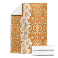 Personalised Tufi Tapa and Tattoo Festival Blanket Oro Tapa Cloth With Plumeria LT14 - Polynesian Pride