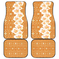 Personalised Tufi Tapa and Tattoo Festival Car Mats Oro Tapa Cloth With Plumeria LT14 - Polynesian Pride