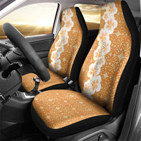 Personalised Tufi Tapa and Tattoo Festival Car Seat Cover Oro Tapa Cloth With Plumeria LT14 - Polynesian Pride