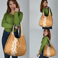 Personalised Tufi Tapa and Tattoo Festival Grocery Bag Oro Tapa Cloth With Plumeria LT14 - Polynesian Pride