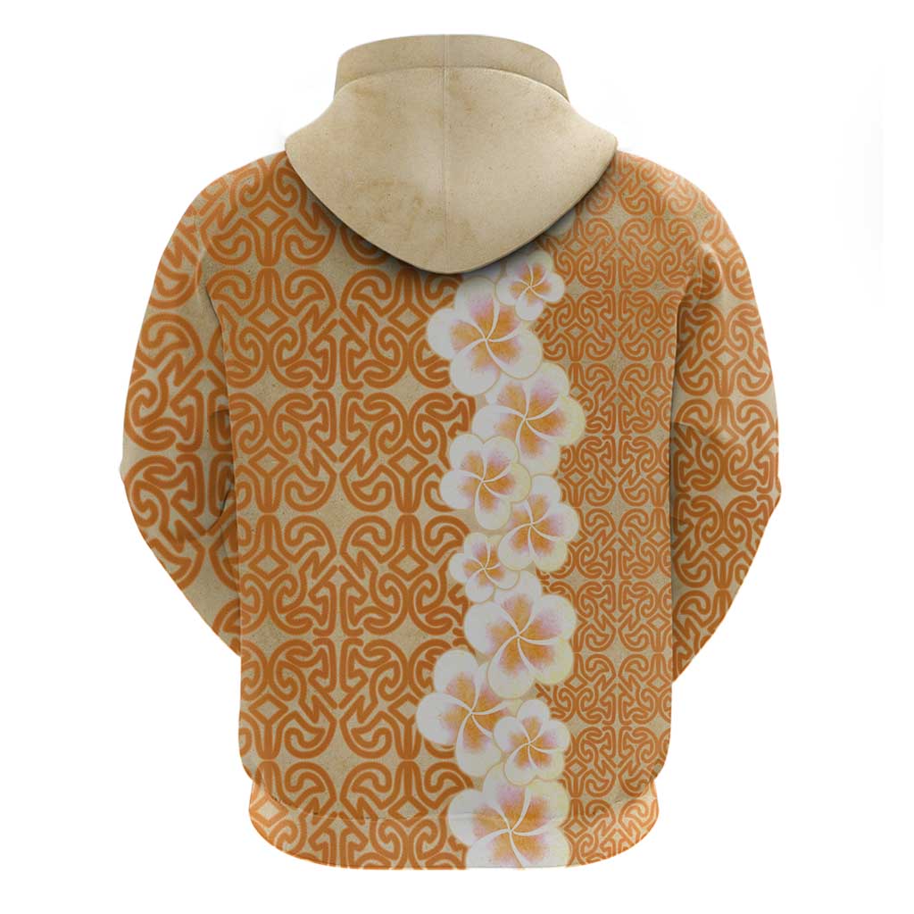 Personalised Tufi Tapa and Tattoo Festival Hoodie Oro Tapa Cloth With Plumeria LT14 - Polynesian Pride