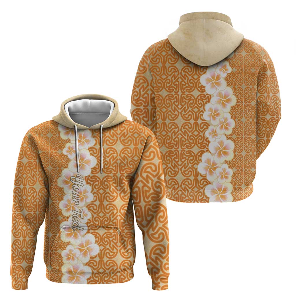 Personalised Tufi Tapa and Tattoo Festival Hoodie Oro Tapa Cloth With Plumeria LT14 - Polynesian Pride