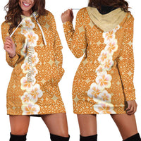 Personalised Tufi Tapa and Tattoo Festival Hoodie Dress Oro Tapa Cloth With Plumeria LT14 - Polynesian Pride