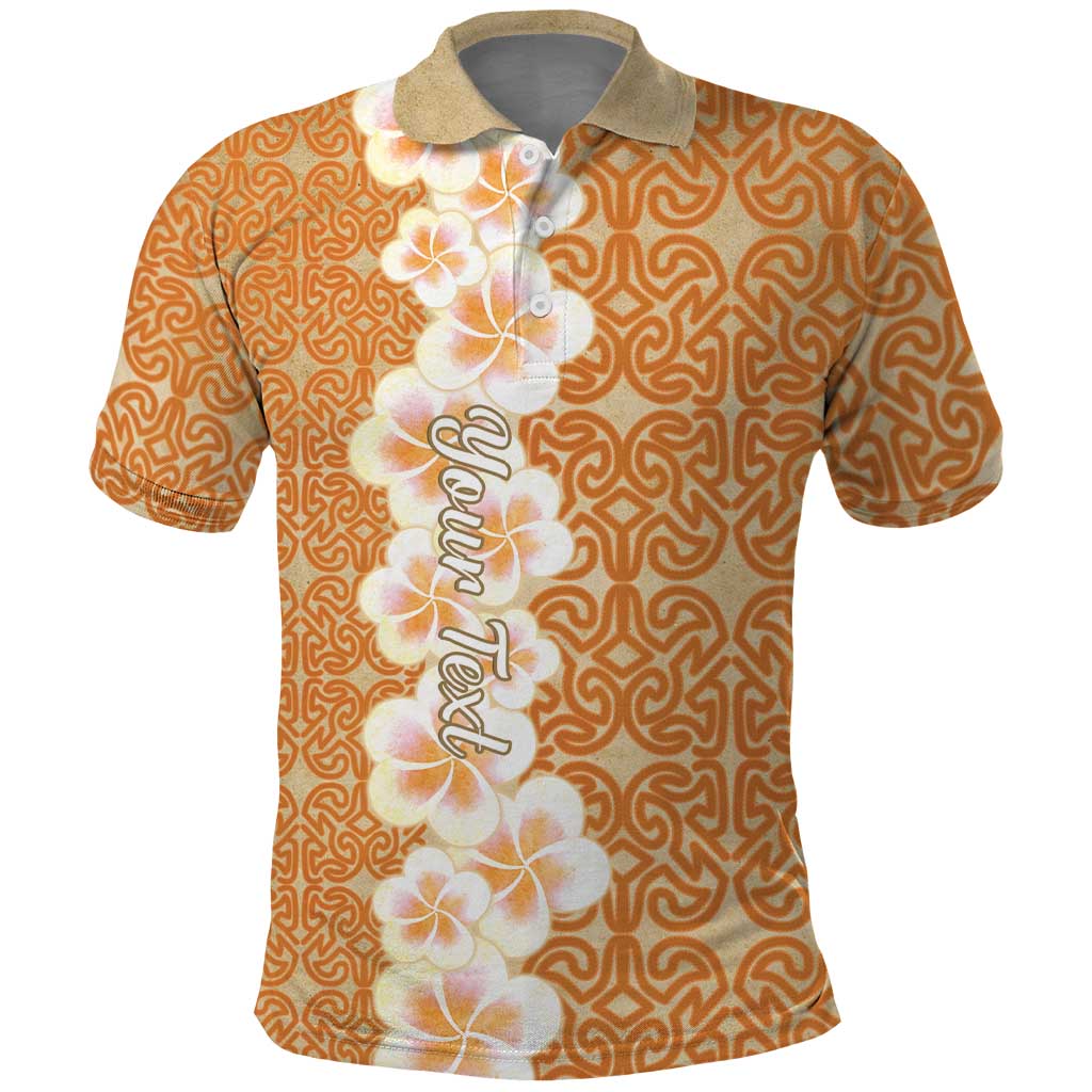 Personalised Tufi Tapa and Tattoo Festival Polo Shirt Oro Tapa Cloth With Plumeria LT14 Brown - Polynesian Pride