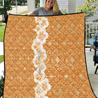 Personalised Tufi Tapa and Tattoo Festival Quilt Oro Tapa Cloth With Plumeria LT14 Brown - Polynesian Pride