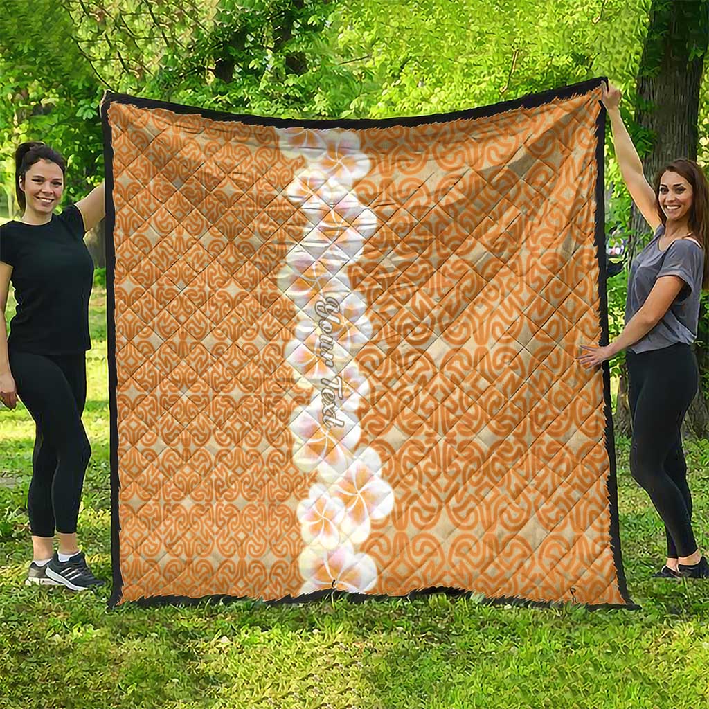 Personalised Tufi Tapa and Tattoo Festival Quilt Oro Tapa Cloth With Plumeria LT14 - Polynesian Pride