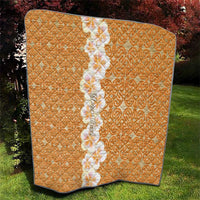 Personalised Tufi Tapa and Tattoo Festival Quilt Oro Tapa Cloth With Plumeria LT14 - Polynesian Pride