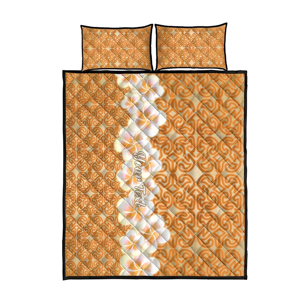 Personalised Tufi Tapa and Tattoo Festival Quilt Bed Set Oro Tapa Cloth With Plumeria LT14 - Polynesian Pride