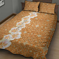 Personalised Tufi Tapa and Tattoo Festival Quilt Bed Set Oro Tapa Cloth With Plumeria LT14 - Polynesian Pride