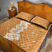 Personalised Tufi Tapa and Tattoo Festival Quilt Bed Set Oro Tapa Cloth With Plumeria LT14 - Polynesian Pride