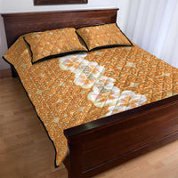 Personalised Tufi Tapa and Tattoo Festival Quilt Bed Set Oro Tapa Cloth With Plumeria LT14 - Polynesian Pride