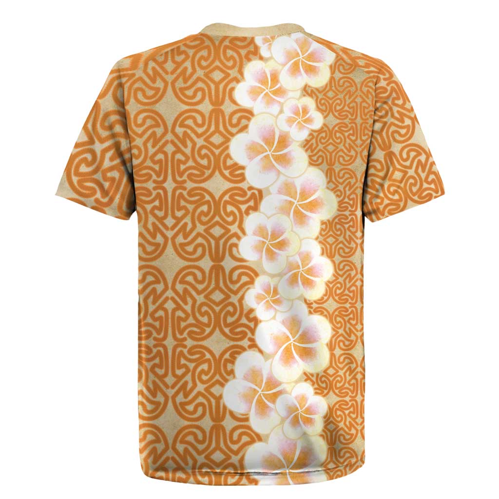 Personalised Tufi Tapa and Tattoo Festival Rugby Jersey Oro Tapa Cloth With Plumeria LT14 - Polynesian Pride