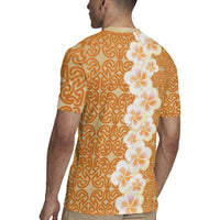 Personalised Tufi Tapa and Tattoo Festival Rugby Jersey Oro Tapa Cloth With Plumeria LT14 - Polynesian Pride