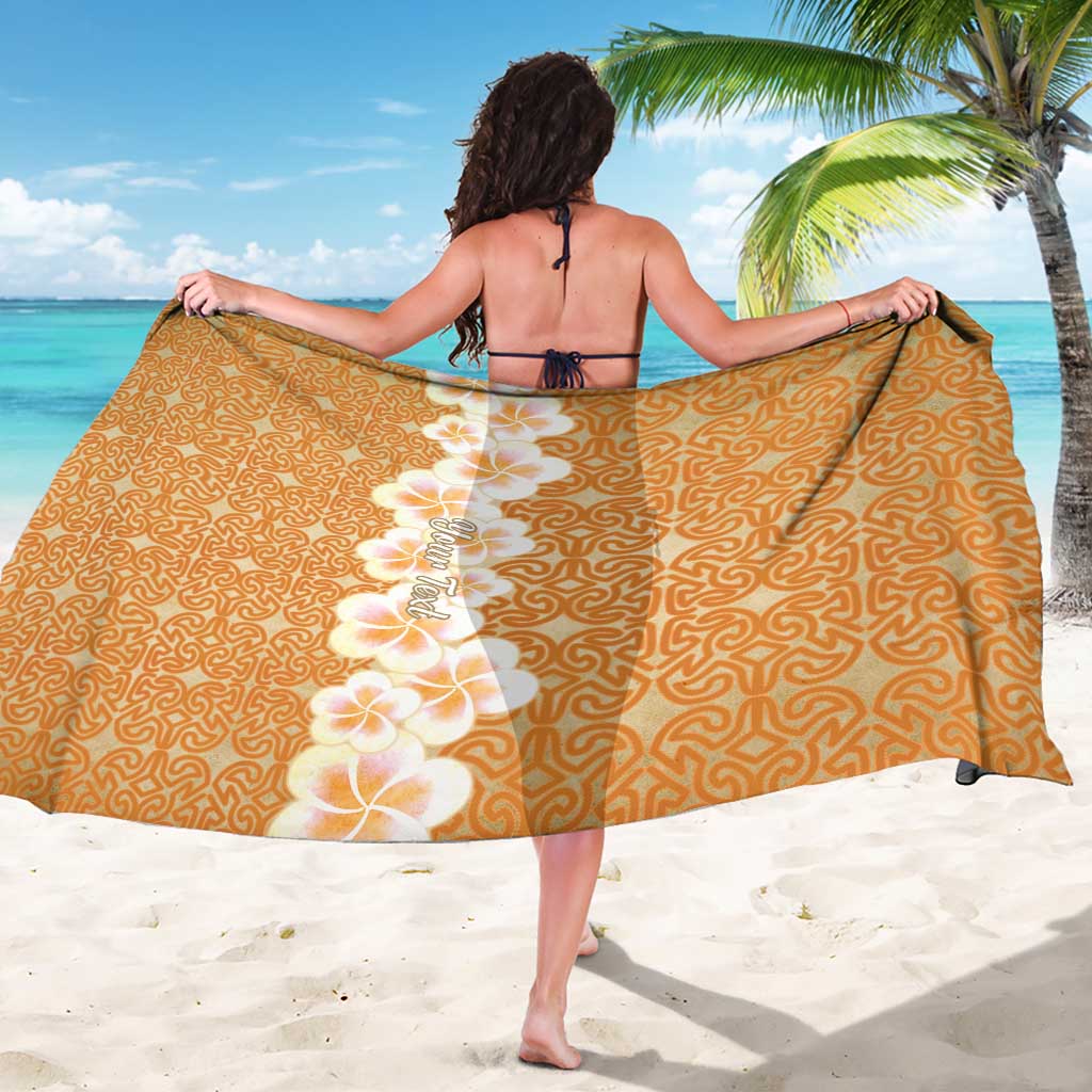 Personalised Tufi Tapa and Tattoo Festival Sarong Oro Tapa Cloth With Plumeria LT14 - Polynesian Pride