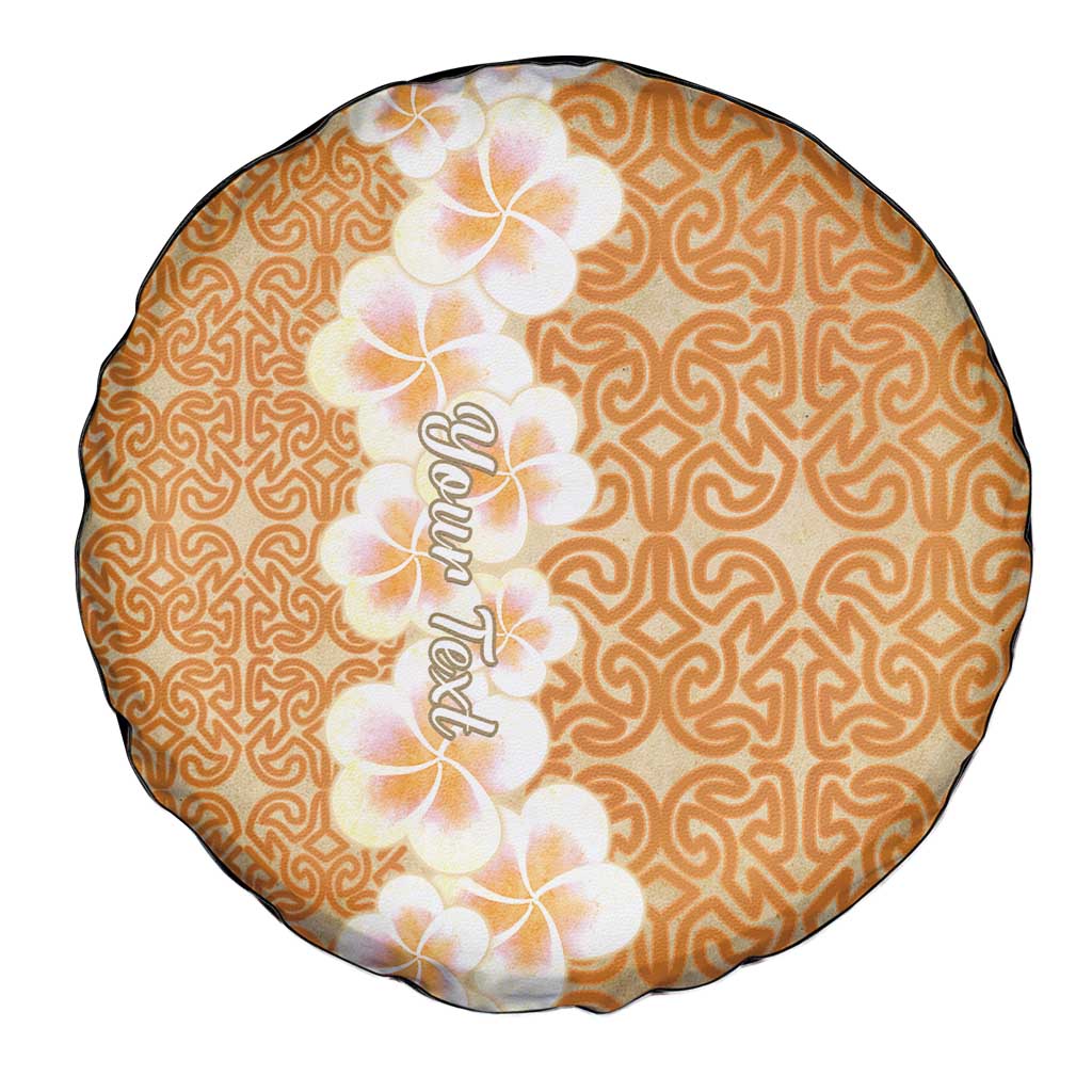 Personalised Tufi Tapa and Tattoo Festival Spare Tire Cover Oro Tapa Cloth With Plumeria LT14 - Polynesian Pride
