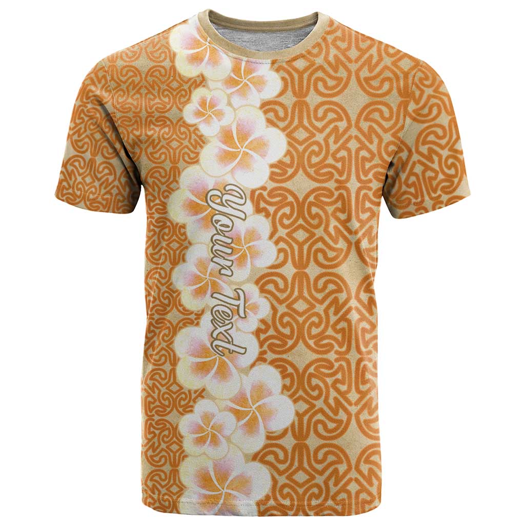Personalised Tufi Tapa and Tattoo Festival T Shirt Oro Tapa Cloth With Plumeria LT14 Brown - Polynesian Pride