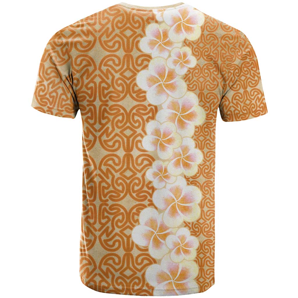 Personalised Tufi Tapa and Tattoo Festival T Shirt Oro Tapa Cloth With Plumeria LT14 - Polynesian Pride