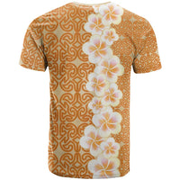 Personalised Tufi Tapa and Tattoo Festival T Shirt Oro Tapa Cloth With Plumeria LT14 - Polynesian Pride