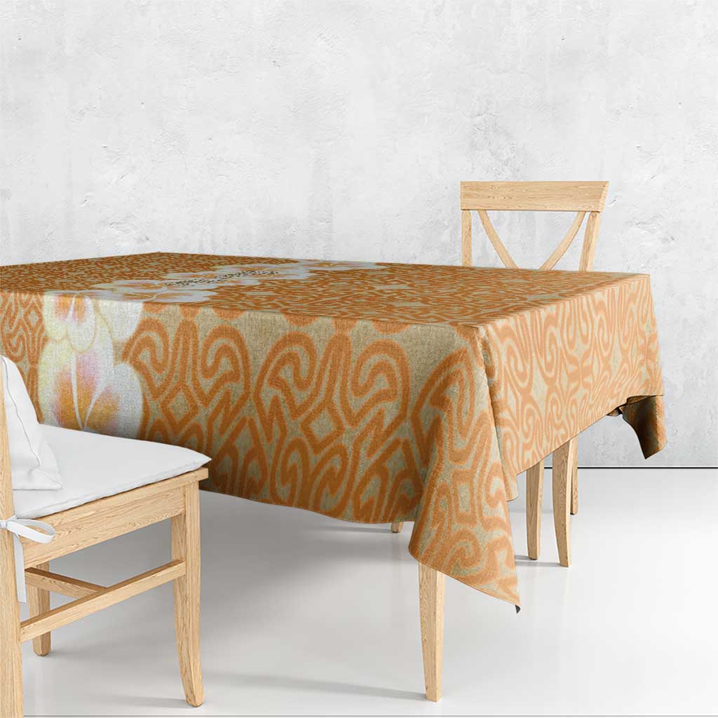 Personalised Tufi Tapa and Tattoo Festival Tablecloth Oro Tapa Cloth With Plumeria LT14 - Polynesian Pride