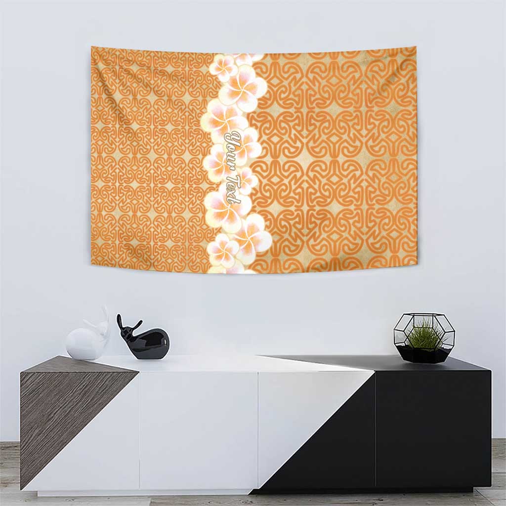 Personalised Tufi Tapa and Tattoo Festival Tapestry Oro Tapa Cloth With Plumeria LT14 - Polynesian Pride