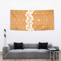 Personalised Tufi Tapa and Tattoo Festival Tapestry Oro Tapa Cloth With Plumeria LT14 - Polynesian Pride