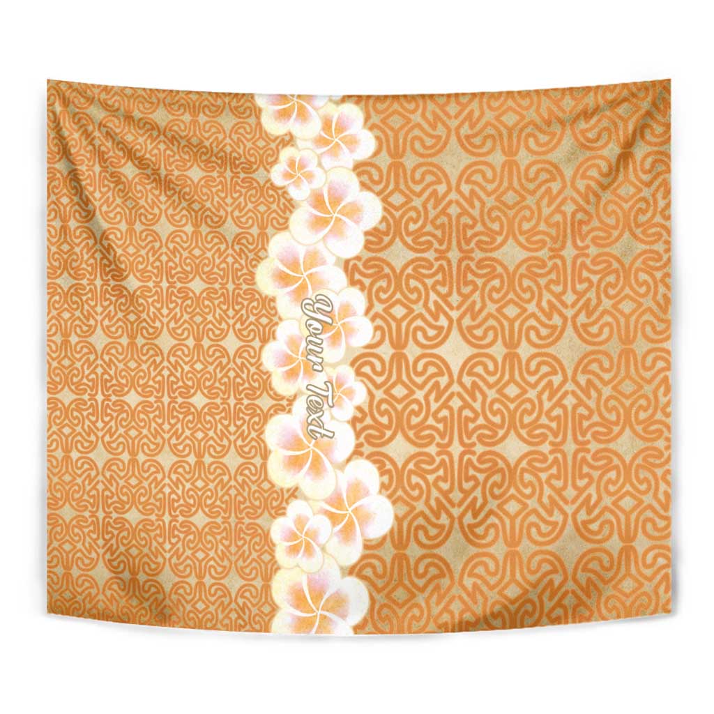 Personalised Tufi Tapa and Tattoo Festival Tapestry Oro Tapa Cloth With Plumeria LT14 - Polynesian Pride