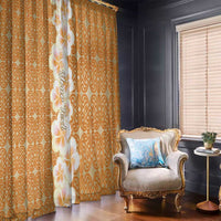 Personalised Tufi Tapa and Tattoo Festival Window Curtain Oro Tapa Cloth With Plumeria LT14 - Polynesian Pride
