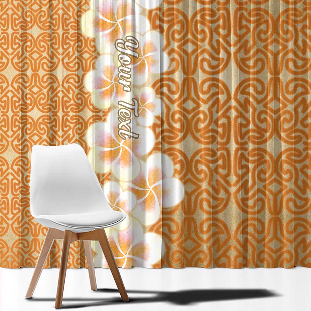 Personalised Tufi Tapa and Tattoo Festival Window Curtain Oro Tapa Cloth With Plumeria LT14 - Polynesian Pride