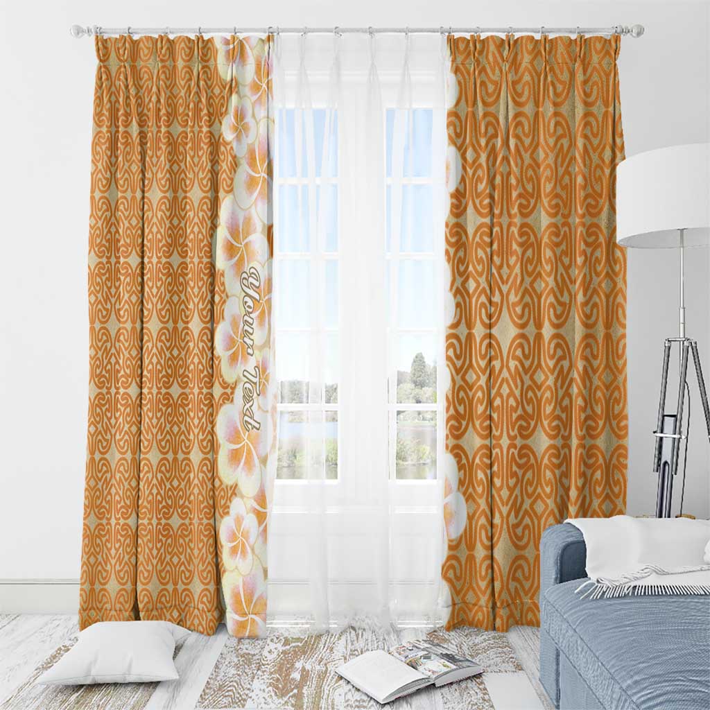 Personalised Tufi Tapa and Tattoo Festival Window Curtain Oro Tapa Cloth With Plumeria LT14 - Polynesian Pride