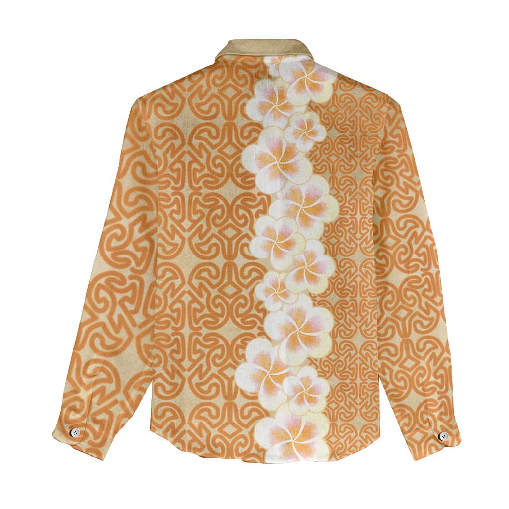 Personalised Tufi Tapa and Tattoo Festival Women Casual Shirt Oro Tapa Cloth With Plumeria LT14 - Polynesian Pride