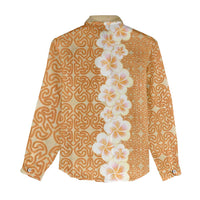Personalised Tufi Tapa and Tattoo Festival Women Casual Shirt Oro Tapa Cloth With Plumeria LT14 - Polynesian Pride