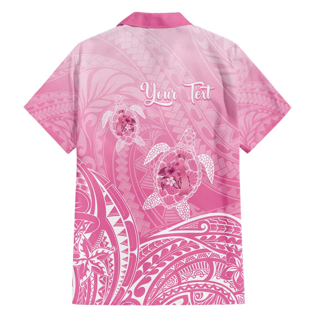 Personalised Polynesia Breast Cancer Awareness Family Matching Long Sleeve Bodycon Dress and Hawaiian Shirt No One Fights Alone Turtle Ribbon - Pink Version LT14 - Polynesian Pride