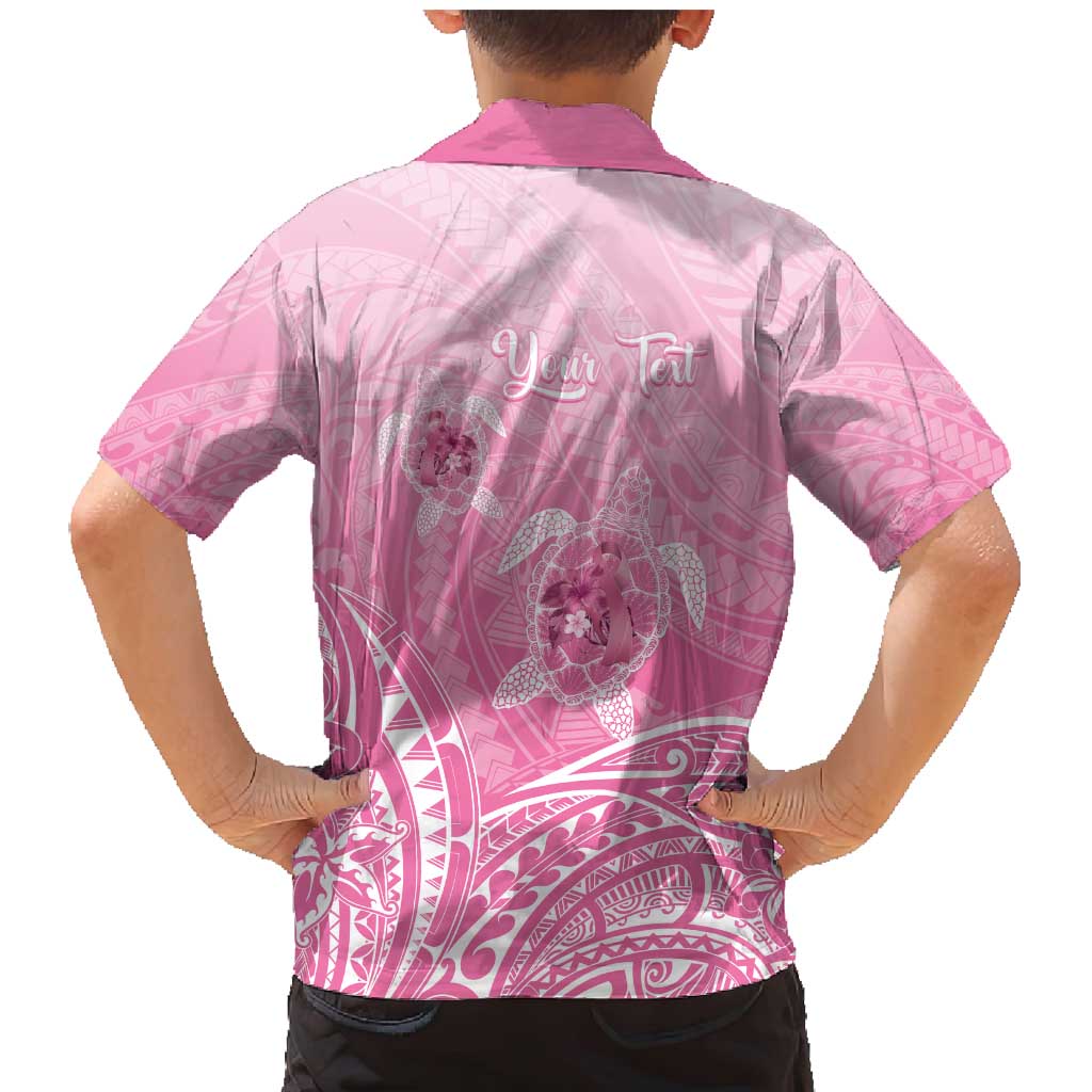 Personalised Polynesia Breast Cancer Awareness Family Matching Mermaid Dress and Hawaiian Shirt No One Fights Alone Turtle Ribbon - Pink Version LT14 - Polynesian Pride