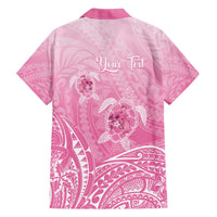 Personalised Polynesia Breast Cancer Awareness Family Matching Summer Maxi Dress and Hawaiian Shirt No One Fights Alone Turtle Ribbon - Pink Version LT14 - Polynesian Pride