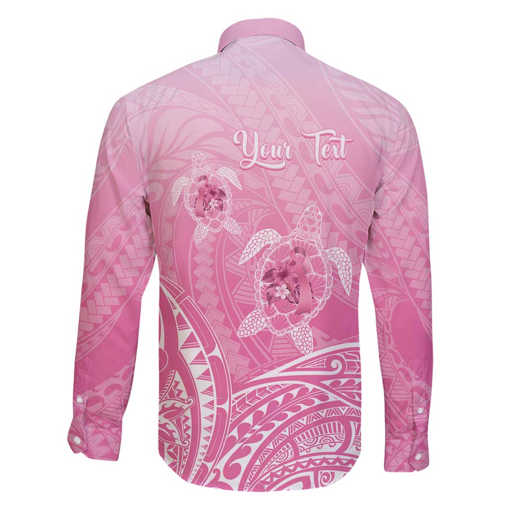 Personalised Polynesia Breast Cancer Awareness Family Matching Summer Maxi Dress and Hawaiian Shirt No One Fights Alone Turtle Ribbon - Pink Version LT14 - Polynesian Pride