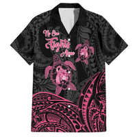 Personalised Polynesia Breast Cancer Awareness Family Matching Off The Shoulder Long Sleeve Dress and Hawaiian Shirt No One Fights Alone Turtle Ribbon - Black Version LT14 Dad's Shirt - Short Sleeve Black - Polynesian Pride