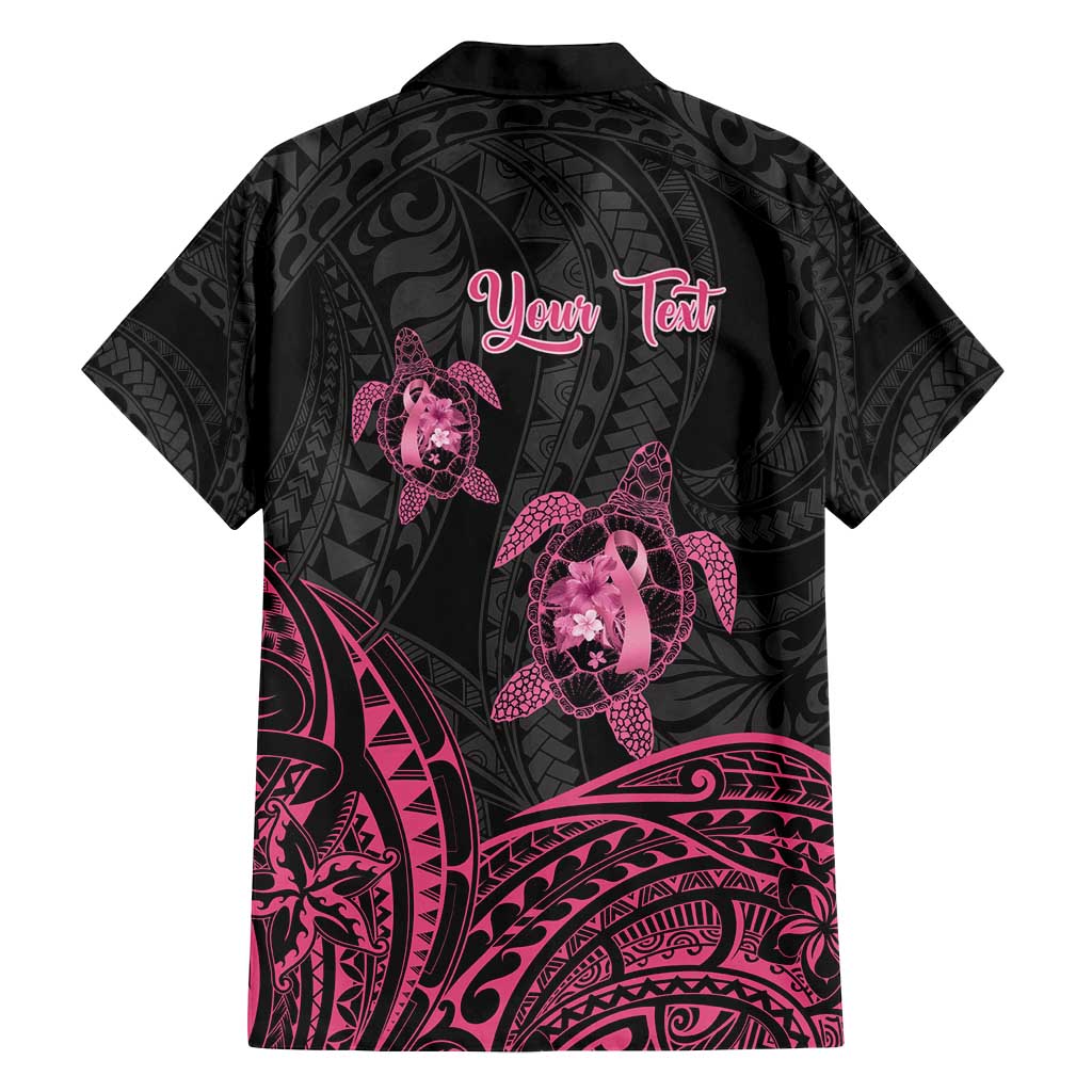 Personalised Polynesia Breast Cancer Awareness Family Matching Summer Maxi Dress and Hawaiian Shirt No One Fights Alone Turtle Ribbon - Black Version LT14 - Polynesian Pride