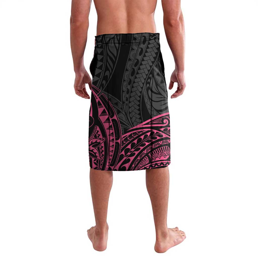 Personalised Polynesia Breast Cancer Awareness Lavalava No One Fights Alone Turtle Ribbon - Black Version