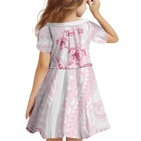 Personalised Polynesia Breast Cancer Awareness Family Matching Off Shoulder Maxi Dress and Hawaiian Shirt No One Fights Alone Turtle Ribbon - White Version LT14 - Polynesian Pride