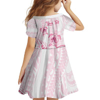 Personalised Polynesia Breast Cancer Awareness Family Matching Summer Maxi Dress and Hawaiian Shirt No One Fights Alone Turtle Ribbon - White Version LT14 - Polynesian Pride