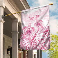 Personalised Polynesia Breast Cancer Awareness Garden Flag No One Fights Alone Turtle Ribbon - White Version LT14 House Flag White - Polynesian Pride