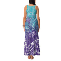Polynesia Suicide Prevention Month Family Matching Tank Maxi Dress and Hawaiian Shirt Butterfly Purple And Teal Ribbon Tomorrow Needs You LT14 - Polynesian Pride