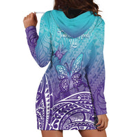 Polynesia Suicide Prevention Month Hoodie Dress Butterfly Purple And Teal Ribbon Tomorrow Needs You LT14 - Polynesian Pride